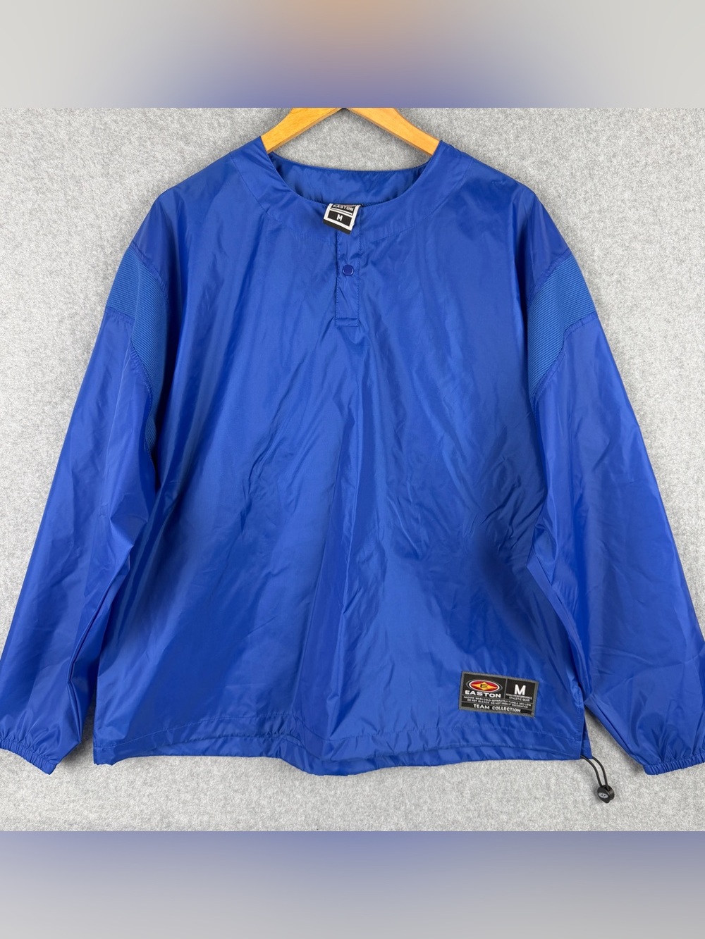 Easton Team Collection Royal Blue Windbreaker Pullover Henley Collar Mens Medium